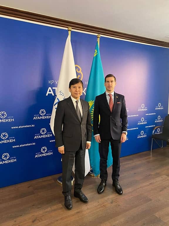 Meeting Between BeNeLux Chamber President Denis Van den Weghe and Foreign Trade Chamber of Kazakhstan Chairman Murat Karimsakov — 1